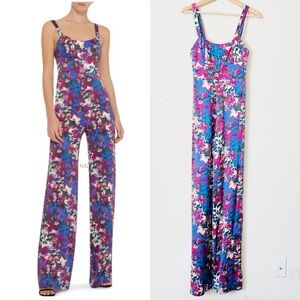SALONI SIZE 2 100% silk floral sleeveless jumpsuit